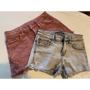 Vintage Y2K, Arizona Denim Shorts Bundle, Pink & Gray, Frayed Hem, Mid Rise sz 1